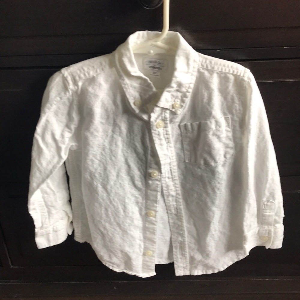 Toddler White linden cotton blend shirt 3T